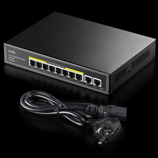 Cudy GS1010PE network switch Gigabit Ethernet (10/100/1000) Power over Ethernet (PoE) Black Svart