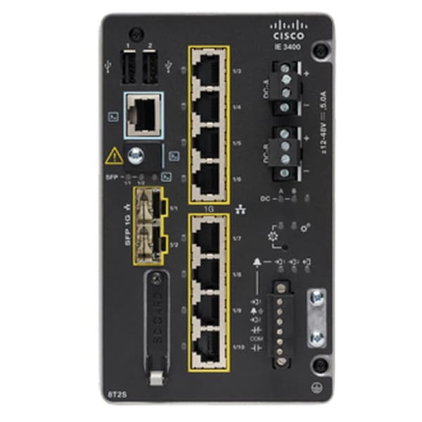 Switch CISCO IE-3400-8T2S-E Svart