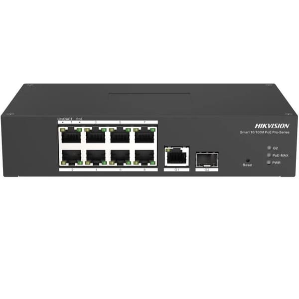 SWITCH 8PORTURI 110W 5.6 GB SMARTMANAGED "DS-3T1310P-SI/HS" (timbru verde 2 lei) Sort