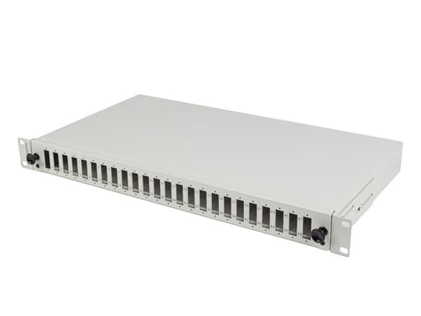 LANBERG 24XSC DUPLEX / 24XLC QUAD RACK 19" 1U FIBER OPTIC DISTRIBUTION FRAME GRAY + ACCESSORIES