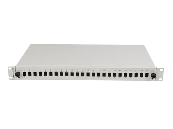 LANBERG 24XSC SIMPLEX / 24XLC DUPLEX RACK 19" 1U FIBER OPTIC DISTRIBUTION FRAME GRAY + ACCESSORIES