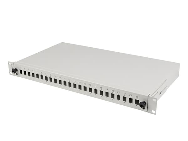 LANBERG 24XSC SIMPLEX / 24XLC DUPLEX RACK 19" 1U FIBER OPTIC DISTRIBUTION FRAME GRAY + ACCESSORIES