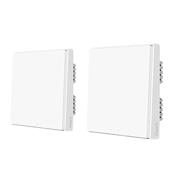 Aqara Smart Vægbryder, Neutral Ledning (1 Knap), Trådløs Kontrolmulighed,Ingen neutral 1keyX2