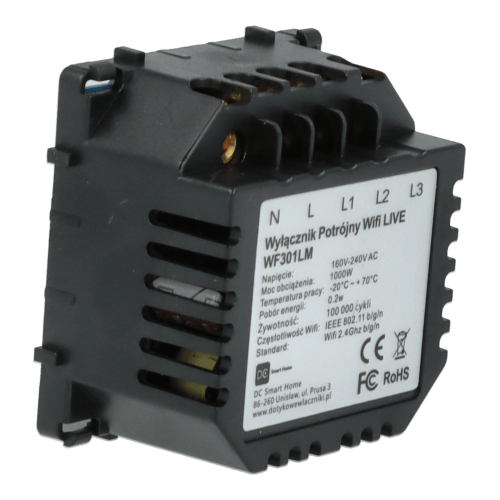 Tredobbelt Wi-Fi Live Line Light Switch Modul