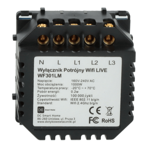 Tredobbelt Wi-Fi Live Line Light Switch Modul