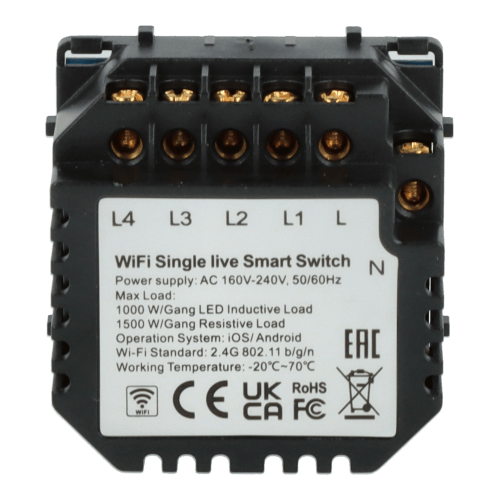 Firedobbelt Wi-Fi Live Line Light Switch Modul