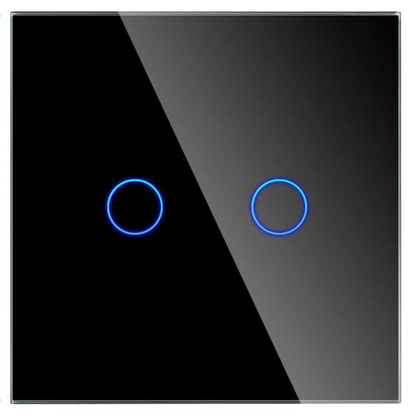 Enkelt glaspanel 2G Sort DC Smart Home
