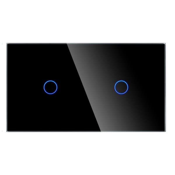 Dobbelt glaspanel 1G1G Sort DC Smart Home