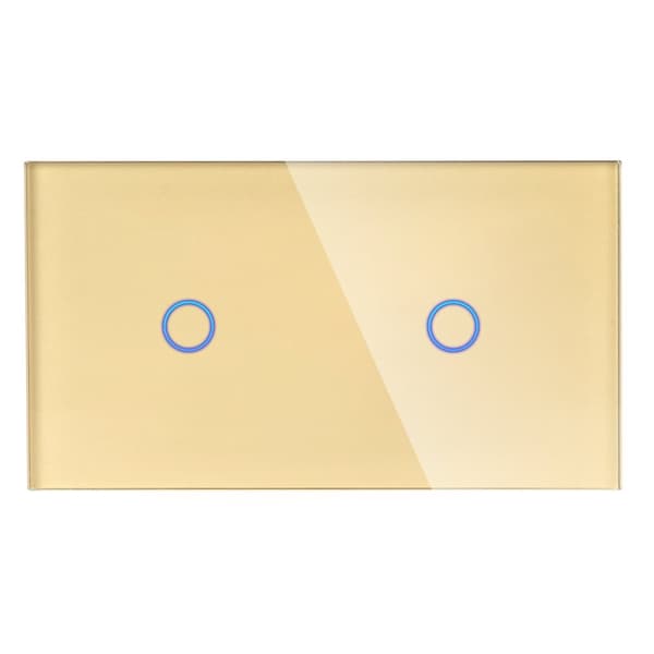 Dobbelt glaspanel 1G1G Gold DC Smart Home