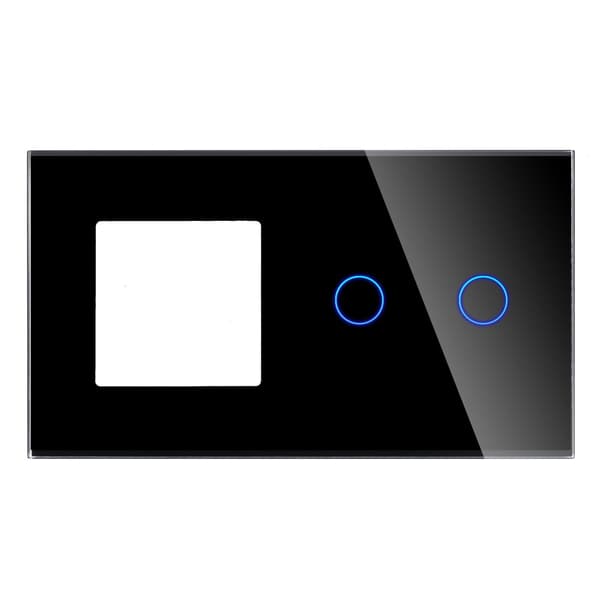 Dobbelt glaspanel 1F2G Sort DC Smart Home