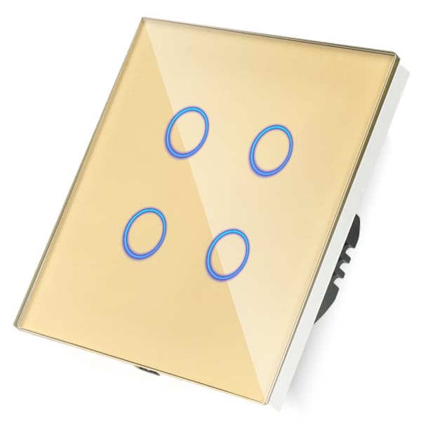 Firedobbelt ZigBee Touch Switch Guld med N__