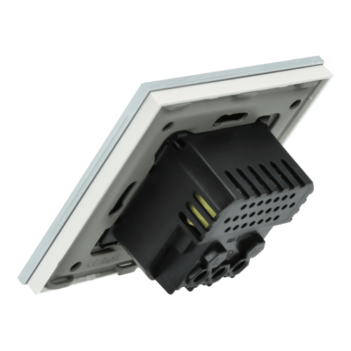 Enkelt eluttag med snabb USB A+C laddare Vit med glasram__ 20W__