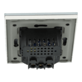 Miniatyrbild 5 av 8: Enkelt eluttag med snabb USB A+C laddare Vit med glasram__ 20W__