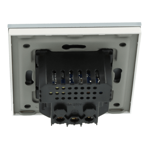 Enkelt eluttag med snabb USB A+C laddare Vit med glasram__ 20W__