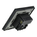 Miniatyrbillede 4 af 8: Enkelt stikkontakt med hurtig USB A+C oplader Sort med glasramme__ 20W__
