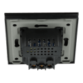 Miniatyrbillede 5 af 8: Enkelt stikkontakt med hurtig USB A+C oplader Sort med glasramme__ 20W__