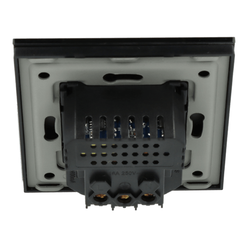 Enkelt stikkontakt med hurtig USB A+C oplader Sort med glasramme__ 20W__