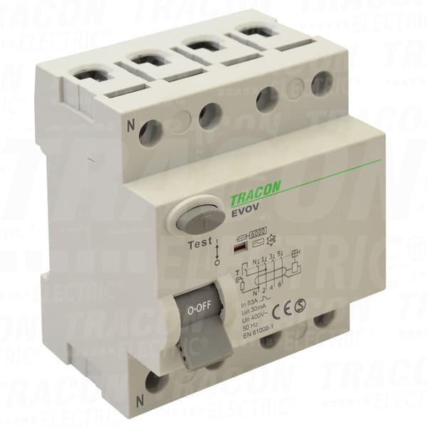 63A 30mA AC 4P TRACON differentialafbryder