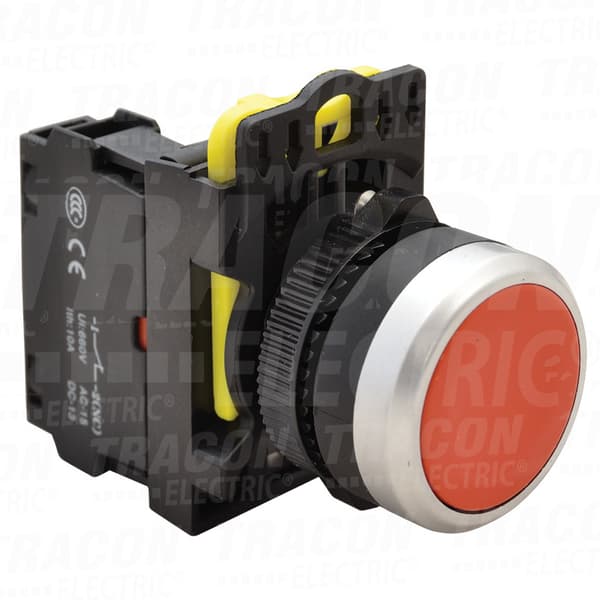 Täckt maskinknapp, röd 1xNC, 5A/230V IP65