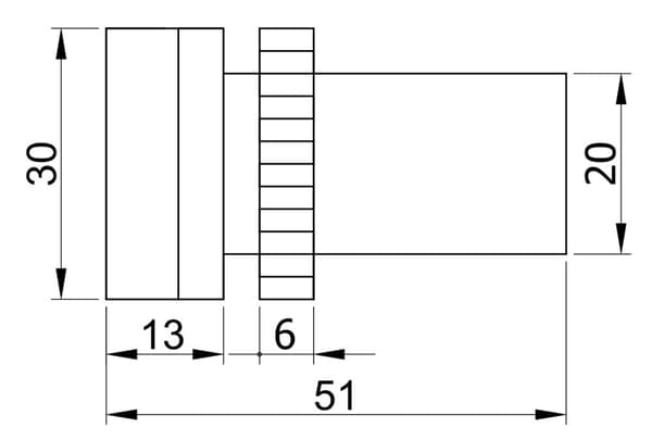 LED-indikatorlampe, rød 24V AC/DC, d=22mm
