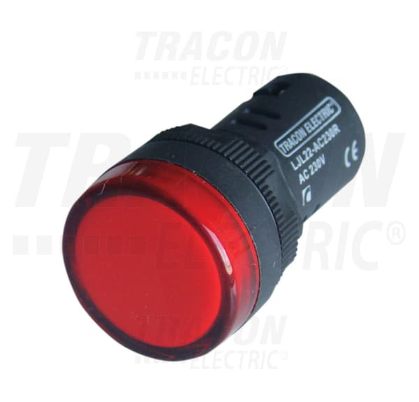 LED-indikatorlampe, rød 24V AC/DC, d=22mm