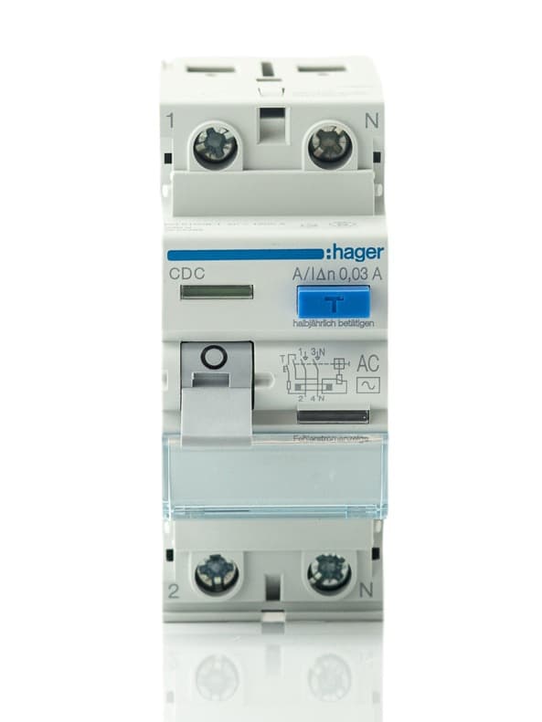 HAGER RCD 1P+N 25A 30mA CDC225J