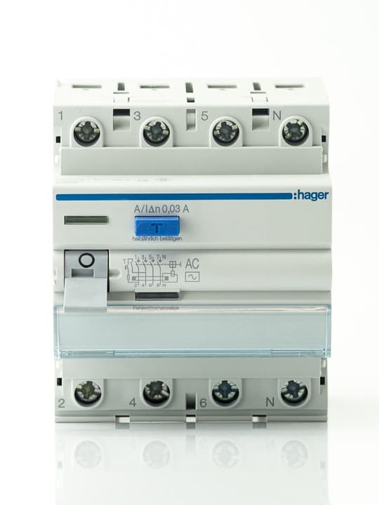 HAGER RCD 3P+N 63A 30mA CDC463J