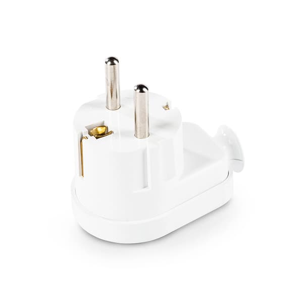VINKELSTIK, AFTAGBAR, 2P+Z UNI-SCHUKO, Hvid