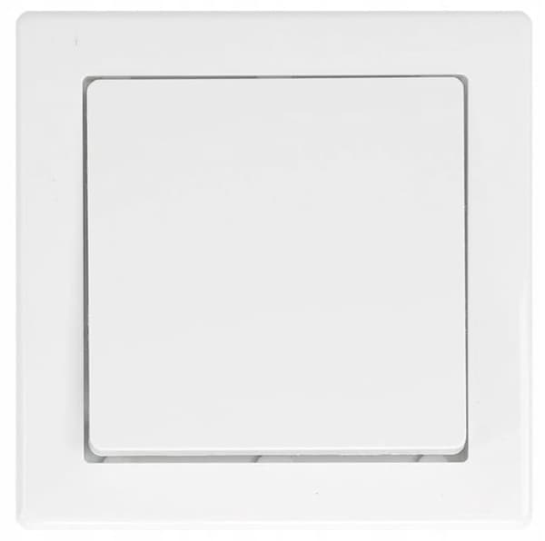 Enkel 7x7cm infälld ljusströmbrytare vit