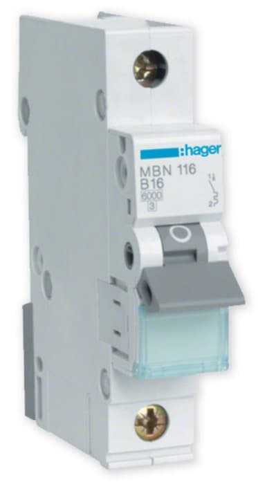 Afbryder 1P B 16A 6kA AC MBN116E