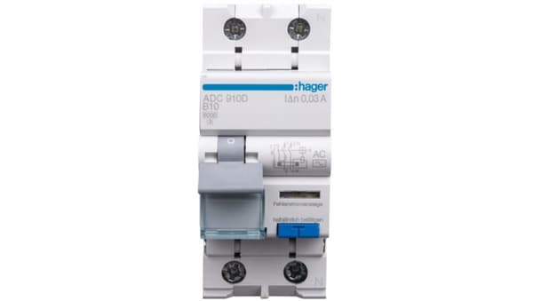 RCBO 2P B10A 0.03A differentiell automatsäkring Typ AC ADC910D