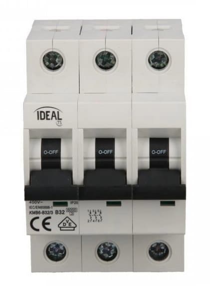 Afbryder 3P B 32A 6kA AC KMB6-B32/3 VDE 23159