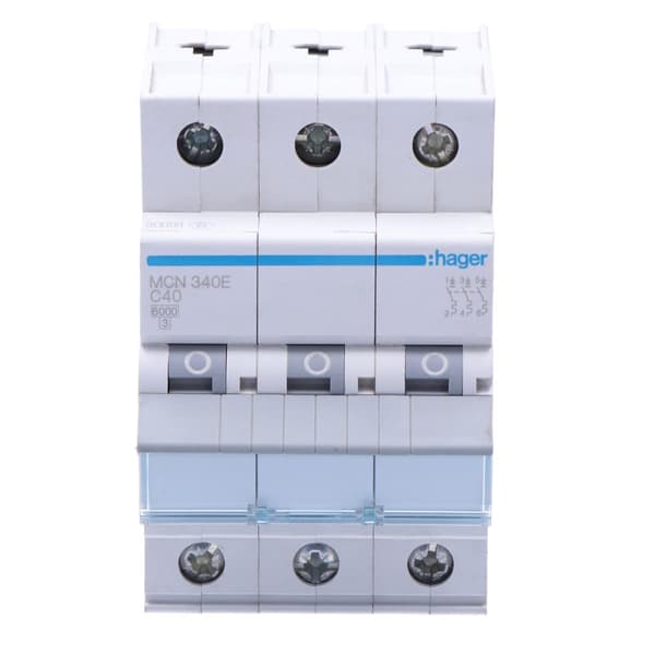 Afbryder, 6kA, C-karakteristik, 3-polet, 40A