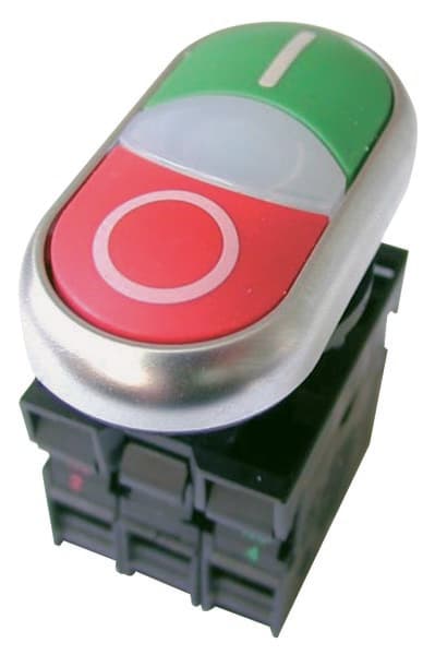 M22-DDL-GR-X1/X0/K11/230-W drev, flad fjederreturknap, 1Z1R