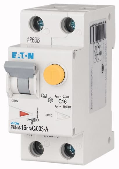 Säkring med differentialmodul 1+N-poler PKNM-16/1N/C/003-A-MW