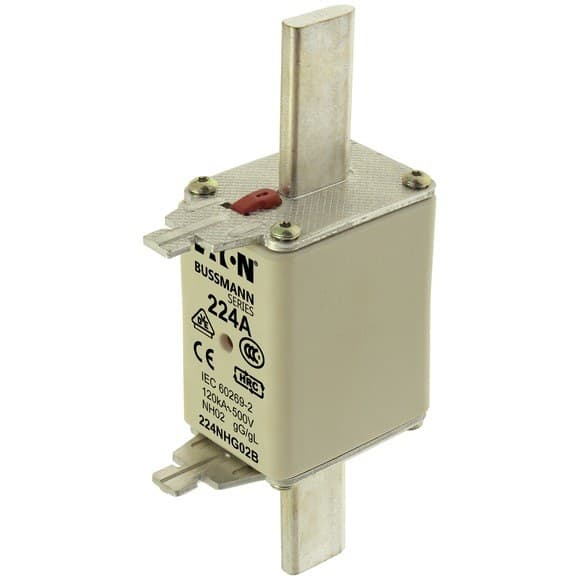 Sikringsindsats, LV, 100 A, AC 500 V, NH02, gL/gG, IEC, Dobbeltindikator