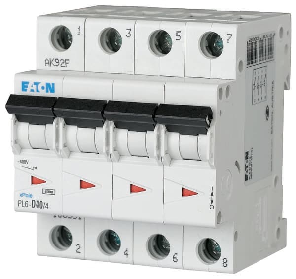Afbryder 6kA PL6-D40/4