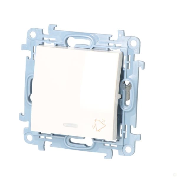 ""Klokke""-knap med LED-baggrundsbelysning (modul) 10 AX, 250 V~, skrueterminaler, hvid Simon10