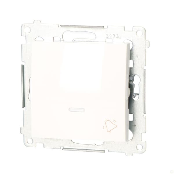 ""klokke""-knap med LED-baggrundsbelysning 10 AX, hvid Simon54