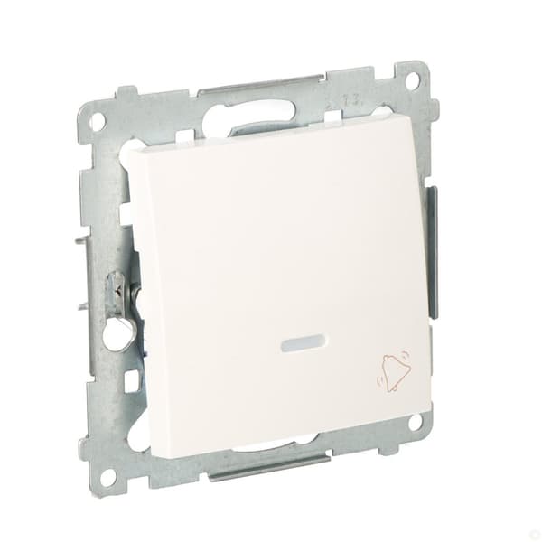 ""klokke""-knap med LED-baggrundsbelysning 10 AX, hvid Simon54