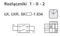 Miniatyrbillede 3 af 3: Kamafbryder 10A, afbryder 1-0-2 (1-polet), panelmonteret, grå front, sort knap