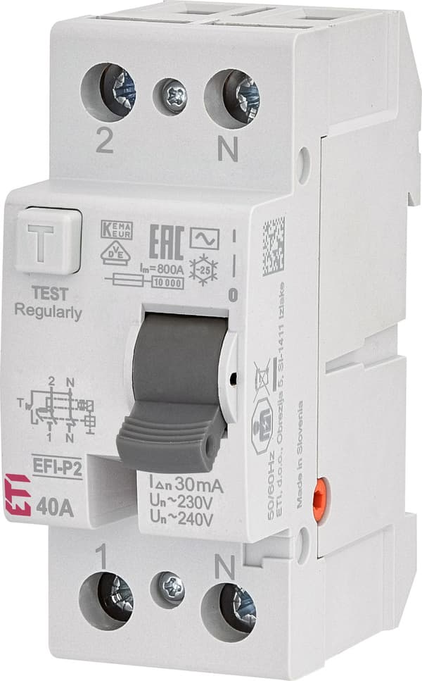 EFI-P2 AC 40/0.03 differentiaalikytkimellä