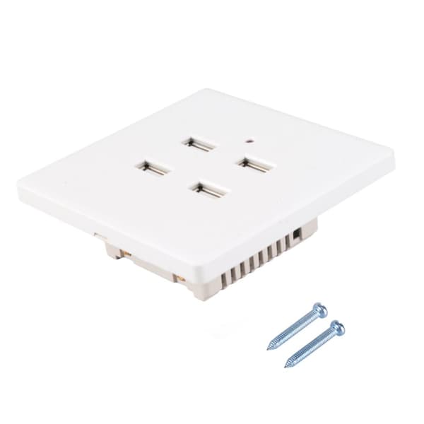 4 USB-portar DC 5V hemmakontor Elektriskt väggmonterat eluttag Laddareuttag (110~250V)
