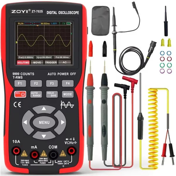 Digitalt multimeter oscilloskop, 10MHZ bandbredd, 48MSa/s samplingsfrekvens, färg-LCD-display,Oscilloskop DMM