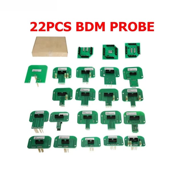 LED BDM-kehys, ruostumattomasta teräksestä valmistettu, 22 kpl sovituskykyä adaptereille., 22 kpl BDM PROBE
