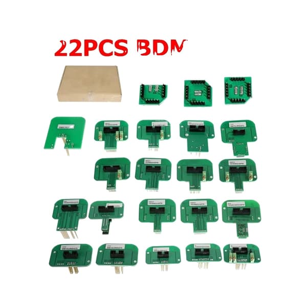 LED BDM-kehys, ruostumattomasta teräksestä valmistettu, 22 kpl sovituskykyä adaptereille., 22 kpl BDM PROBE