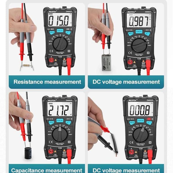 digital multimeter för allmänna ändamål, NCV 6000 räkningar, automatisk räckvidd