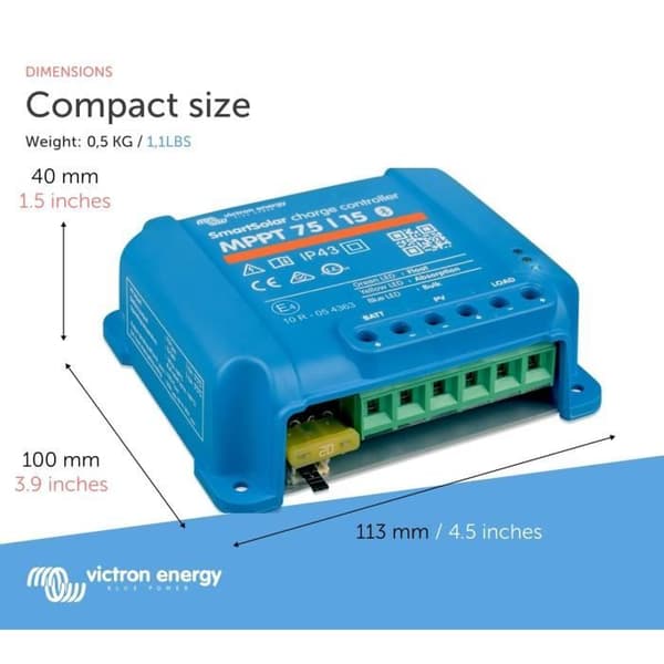 Victron Solar Regulator MPPT - 75/15 - 12/24V - 15A