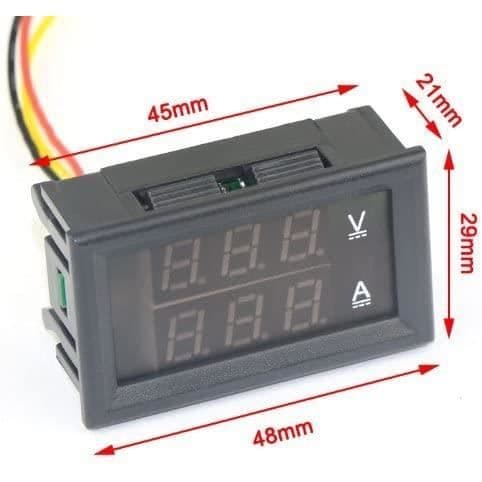 100174 Digital multimeter Dubbel LED-display Voltmeter DC 4,5V till 30V Amperemeter 0 till 50A Spänning Strömmätare Volt Amp 25