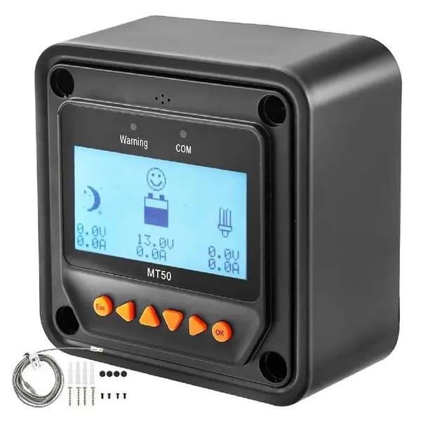 LCD laddningskontroll fjärrmätare med 2m kabel, auto igenkänning, realtidsvisning, extern strömförsörjning krävs ej, bekväm/säker drift